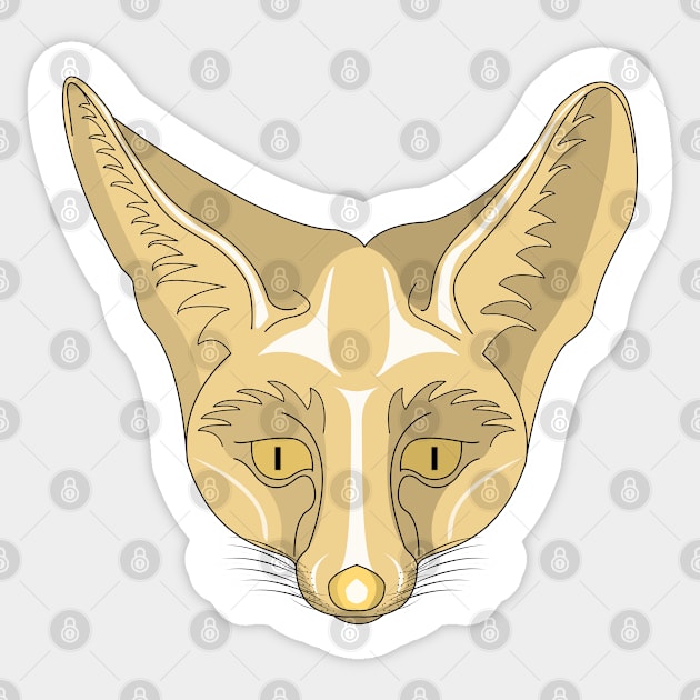 brown rappel fox face Sticker by dwalikur